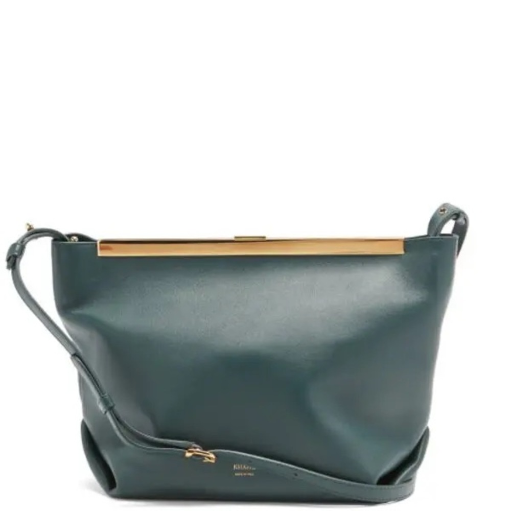 KHAITE Augusta Leather Cross-Body Bag - Dark Green - Picture 1 of 7